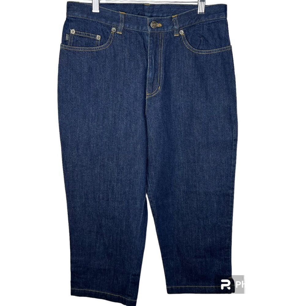 New! Lauren Jeans Co. Ralph Lauren Capri High Rise Dark Blue Wash Jeans Sz 8